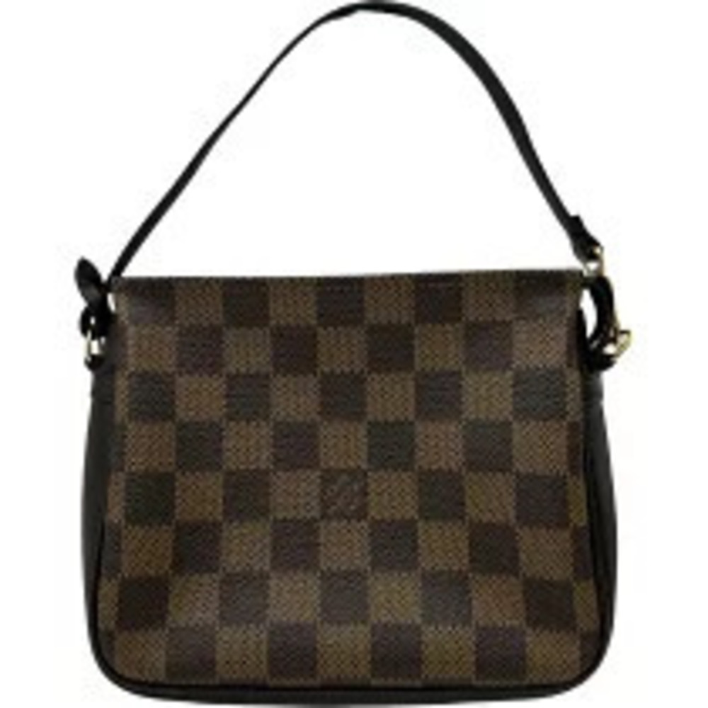 Louis Vuitton Trousse Makeup Damier Top Handle Bag Canvas Leather Brown